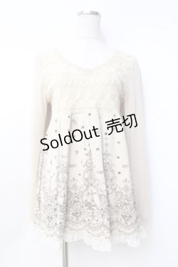 画像1: axes femme / パリ柄異素材切りかえプルオーバー  生成り Y-25-09-29-137-AX-TO-SZ-ZY