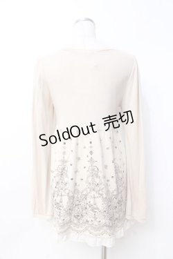 画像2: axes femme / パリ柄異素材切りかえプルオーバー  生成り Y-25-09-29-137-AX-TO-SZ-ZY