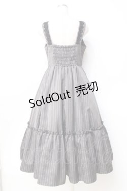 画像2: m petit by misako / TT*AOKストライプジャンパースカート L 中灰 Y-25-09-29-140-LO-OP-SZ-ZY