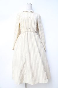 F i.n.t / クレリックストライプシャツワンピース/ポムポムプリン F ベージュ Y-25-09-29-142-CA-OP-SZ-ZY