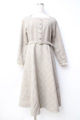 an another angelus / スイートハートネックラインチェックワンピース F ベージュ Y-25-09-29-144-CA-OP-SZ-ZY