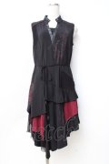 Ozz Croce / アシメメッシュワンピース  黒 Y-25-09-29-146-OO-OP-SZ-ZY