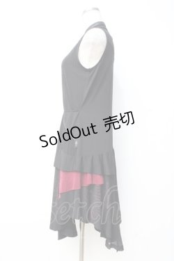 画像2: Ozz Croce / アシメメッシュワンピース  黒 Y-25-09-29-146-OO-OP-SZ-ZY