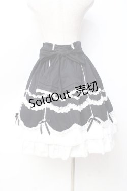 画像3: Angelic Pretty / スカラップドーリィスカート  黒×白 Y-25-09-29-148-AP-SK-SZ-ZY
