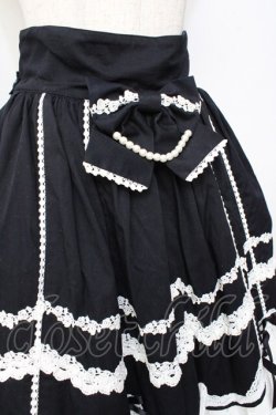 画像4: Angelic Pretty / スカラップドーリィスカート  黒×白 Y-25-09-29-148-AP-SK-SZ-ZY
