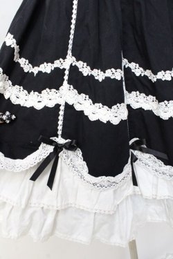 画像5: Angelic Pretty / スカラップドーリィスカート  黒×白 Y-25-09-29-148-AP-SK-SZ-ZY