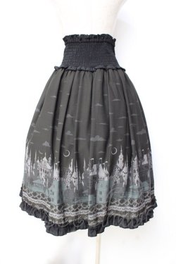 画像2: axes femme POETIQUE / ダークメルヘン柄ミディスカート  グリーン Y-25-09-29-150-AX-SK-SZ-ZY