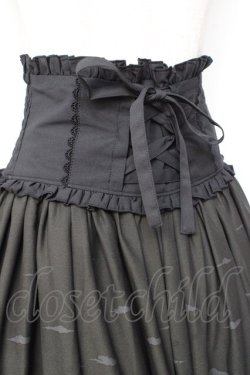 画像3: axes femme POETIQUE / ダークメルヘン柄ミディスカート  グリーン Y-25-09-29-150-AX-SK-SZ-ZY
