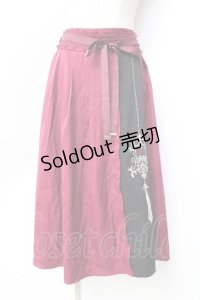 axes femme / チャイナ風刺繍スカート  ワイン Y-25-09-29-152-AX-SK-SZ-ZI