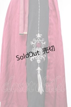 画像3: axes femme / チャイナ風刺繍スカート  ワイン Y-25-09-29-152-AX-SK-SZ-ZI