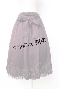 画像2: axes femme / 猫×メッセージ刺繍スカート  パープル Y-25-09-29-154-AX-SK-SZ-ZY