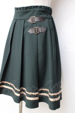 画像3: axes femme / サイドベルトプリーツスカート  グリーン Y-25-09-29-165-AX-SK-SZ-ZY