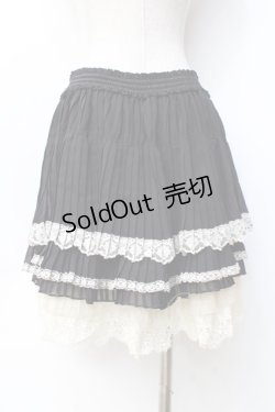 画像2: axes femme / 裾薔薇レースプリーツスカート  黒 Y-25-09-29-166-AX-SK-SZ-ZI