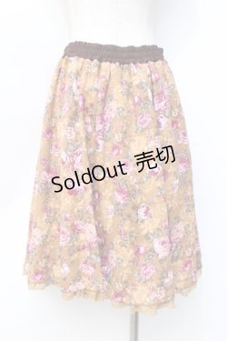 画像2: axes femme / 花柄JQ風プリントスカート  ブラウン Y-25-09-29-167-AX-SK-SZ-ZY