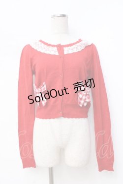 画像1: LIZ LISA / ギンガムチェックリボンカーディガン 0 アカ Y-25-09-29-169-LO-TO-SZ-ZI