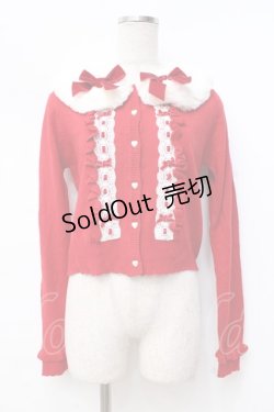 画像1: LIZ LISA / 襟付ファーカーディガン 0 アカ Y-25-09-29-170-LO-TO-SZ-ZY