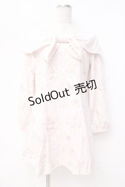 画像1: LIZ LISA / BIG襟リボン花柄ワンピース 0 ピンク Y-25-09-29-174-LO-OP-SZ-ZI