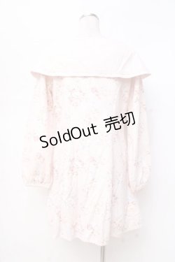 画像2: LIZ LISA / BIG襟リボン花柄ワンピース 0 ピンク Y-25-09-29-174-LO-OP-SZ-ZI