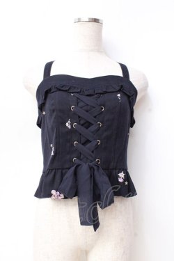 画像1: LIZ LISA / 小花刺繍ビスチェ 0 紺 Y-25-09-29-180-LO-TO-SZ-ZY