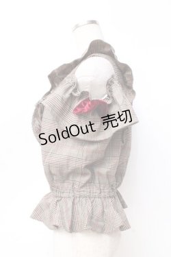 画像2: LIZ LISA / チェック肩あきペプラムトップス 0 カーキブラウン Y-25-09-29-181-LO-TO-SZ-ZI