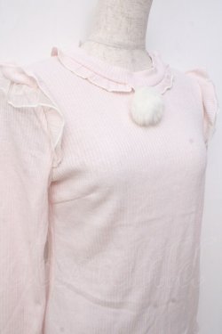 画像3: LIZ LISA / ポンポン付リブトップス 0 ピンク Y-25-09-29-182-LO-TO-SZ-ZY