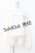 LIZ LISA / リボン通しフラワーニットトップス 0 オフ白 Y-25-09-29-186-LO-TO-SZ-ZI