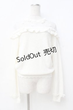 画像1: LIZ LISA / リボン通しフラワーニットトップス 0 オフ白 Y-25-09-29-186-LO-TO-SZ-ZI