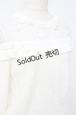 画像4: LIZ LISA / リボン通しフラワーニットトップス 0 オフ白 Y-25-09-29-186-LO-TO-SZ-ZI