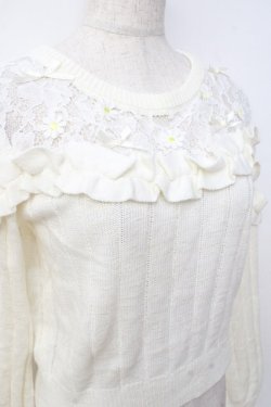 画像3: LIZ LISA / フラワー刺繍フリルニットトップス 0 アイボリー Y-25-09-29-188-LO-TO-SZ-ZY