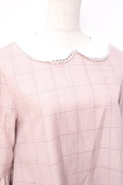 画像4: LIZ LISA / 襟付グレンチェックワンピース 0 ピンク Y-25-09-29-191-LO-OP-SZ-ZY