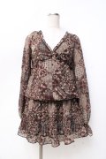LIZ LISA / パッチワーク柄チェックシフォンワンピース 0 ブラウン Y-25-09-29-193-LO-OP-SZ-ZY