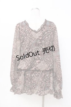 画像2: LIZ LISA / パッチワーク柄チェックシフォンワンピース 0 ブラウン Y-25-09-29-193-LO-OP-SZ-ZI