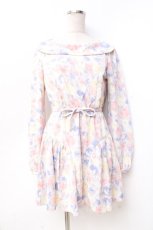 画像1: LIZ LISA / 水彩花柄ワンピース 0 サックス Y-25-09-29-194-LO-OP-SZ-ZI (1)
