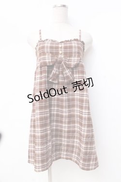 画像1: LIZ LISA / チェック柄キャミワンピース 0 ブラウン Y-25-09-29-198-LO-OP-SZ-ZI