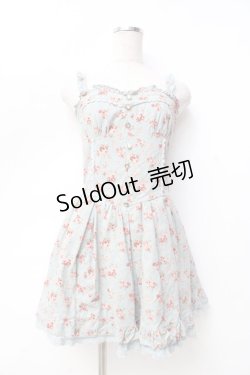 画像1: LIZ LISA / ブーケ柄コーデュロイキャミワンピース 0 ブルー Y-25-09-29-200-LO-OP-SZ-ZI