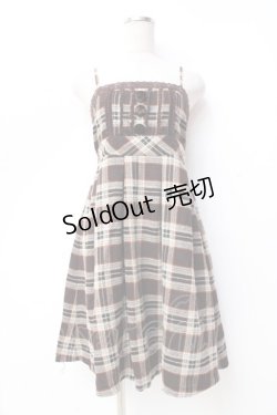 画像1: LIZ LISA / チェック柄ウールキャミワンピース 0 ブラウン Y-25-09-29-201-LO-OP-SZ-ZY