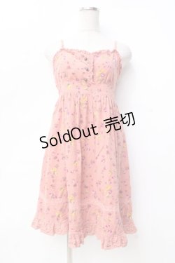 画像1: LIZ LISA / 花柄コーデュロイキャミワンピース 0 ピンク Y-25-09-29-204-LO-OP-SZ-ZY