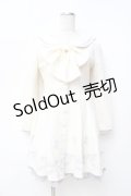 LIZ LISA / リボン刺繍ワンピース 0 オフ白 Y-25-09-29-206-LO-OP-SZ-ZI