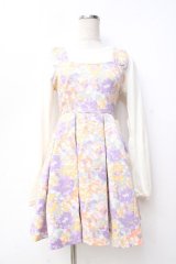 LIZ LISA / ニットドッキングフラワープリントワンピース 0 ブルーグレー Y-25-09-29-208-LO-OP-SZ-ZI