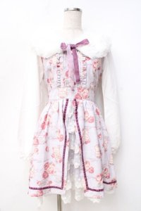 LIZ LISA / 衿エコファーローズ柄ワンピース 0 ラベンダー Y-25-09-29-229-LO-OP-SZ-ZI