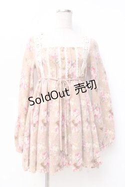 画像1: LIZ LISA / 花柄起毛ワンピース 0 ベージュ Y-25-09-29-231-LO-OP-SZ-ZI