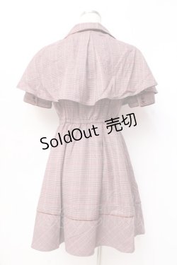 画像2: LIZ LISA / ケープ付きグレンチェックワンピース 0 ピンクブラウン Y-25-09-29-234-LO-OP-SZ-ZY