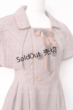 画像3: LIZ LISA / ケープ付きグレンチェックワンピース 0 ピンクブラウン Y-25-09-29-234-LO-OP-SZ-ZY