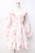 LIZ LISA / 羽×花柄ワンピース 0 ホワイト Y-25-09-29-241-LO-OP-SZ-ZY