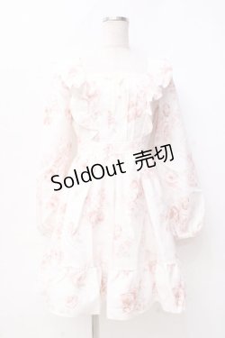 画像1: LIZ LISA / 羽×花柄ワンピース 0 ホワイト Y-25-09-29-241-LO-OP-SZ-ZI