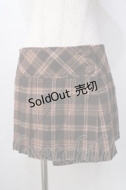 画像1: LIZ LISA / サイドプリーツチェック柄巻きスカート 0 ブラウン Y-25-09-29-244-LO-SK-SZ-ZI