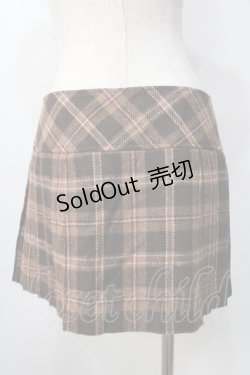 画像2: LIZ LISA / サイドプリーツチェック柄巻きスカート 0 ブラウン Y-25-09-29-244-LO-SK-SZ-ZI