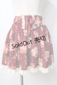 LIZ LISA / ローズ×ドット柄吊りスカート 0 ボルドー Y-25-09-29-257-LO-SK-SZ-ZY