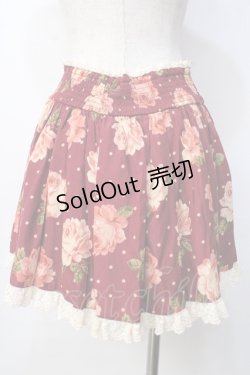 画像2: LIZ LISA / ローズ×ドット柄吊りスカート 0 ボルドー Y-25-09-29-257-LO-SK-SZ-ZY