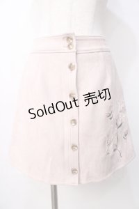 LIZ LISA / ユリ刺繍台形スカート 0 ピンク Y-25-09-29-260-LO-SK-SZ-ZI